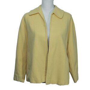 Vintage 60s Butter Yellow Jacket Bataldi Lambs Wool Swing Coat Union Made Boxy
